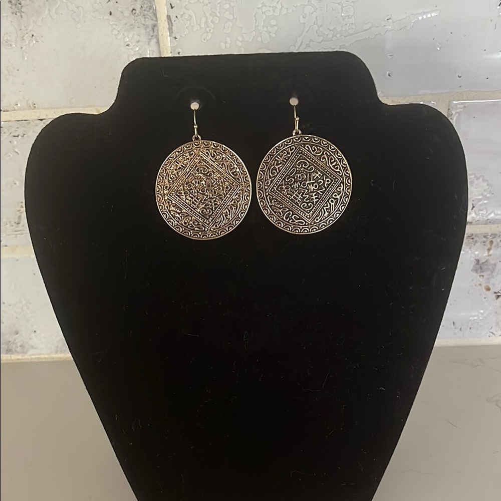 Gold Textured Statement Earrings